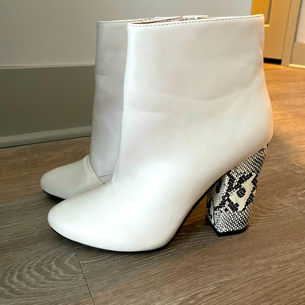 Snakeskin booties